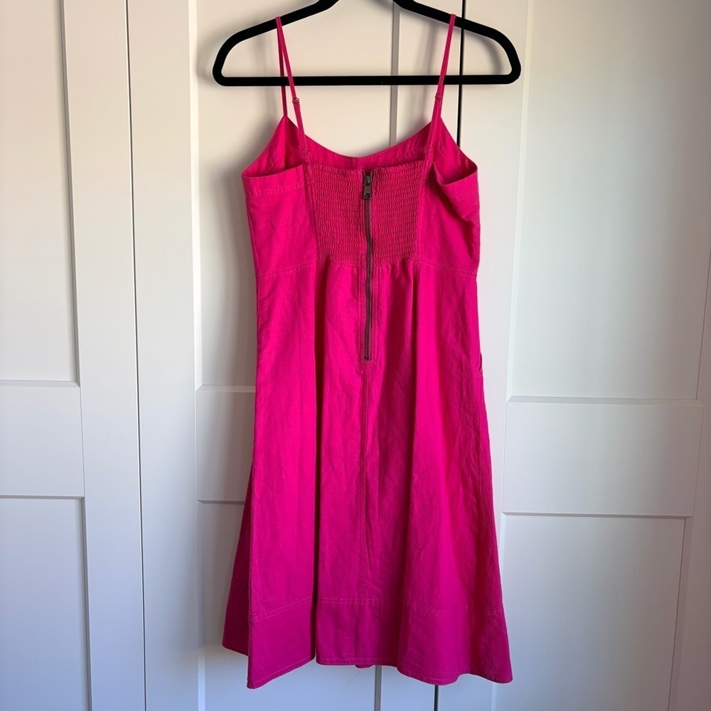 Banana Republic Vibrant Pink Linen Blend Midi Dress | 6P - Picture 3 of 8